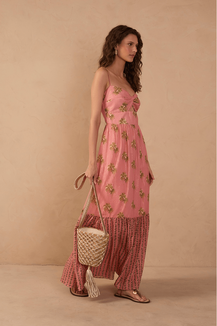 Vestido Cropped Estampa Oásis Mix