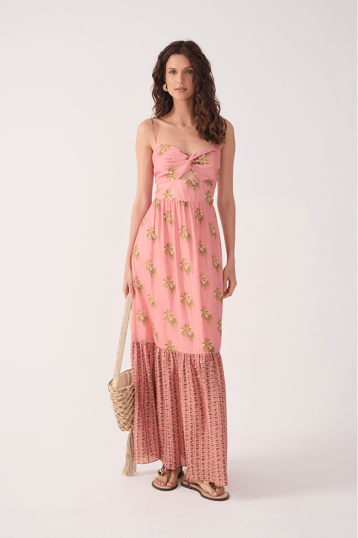 Vestido Cropped Estampa Oásis Mix