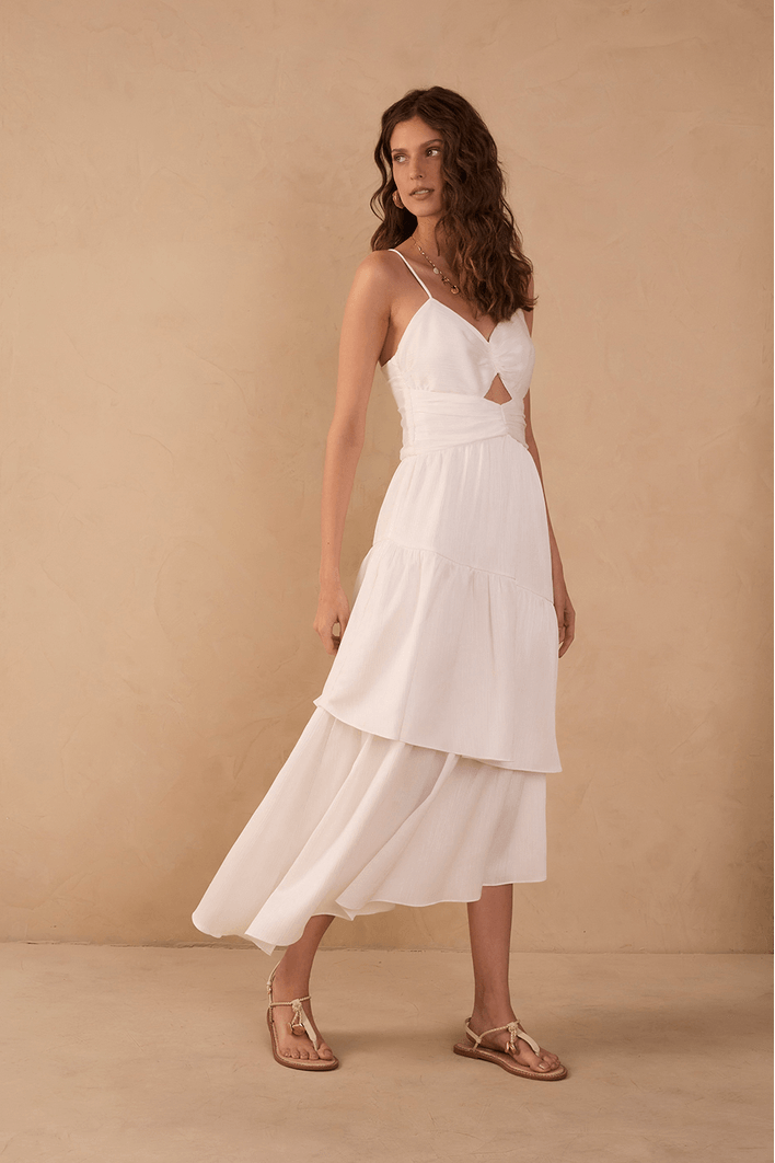 Vestido Cropped Cetim Plissado