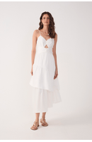 Vestido Cropped Cetim Plissado