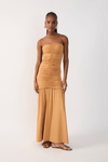 Vestido Sem Alça Franzido Jersey