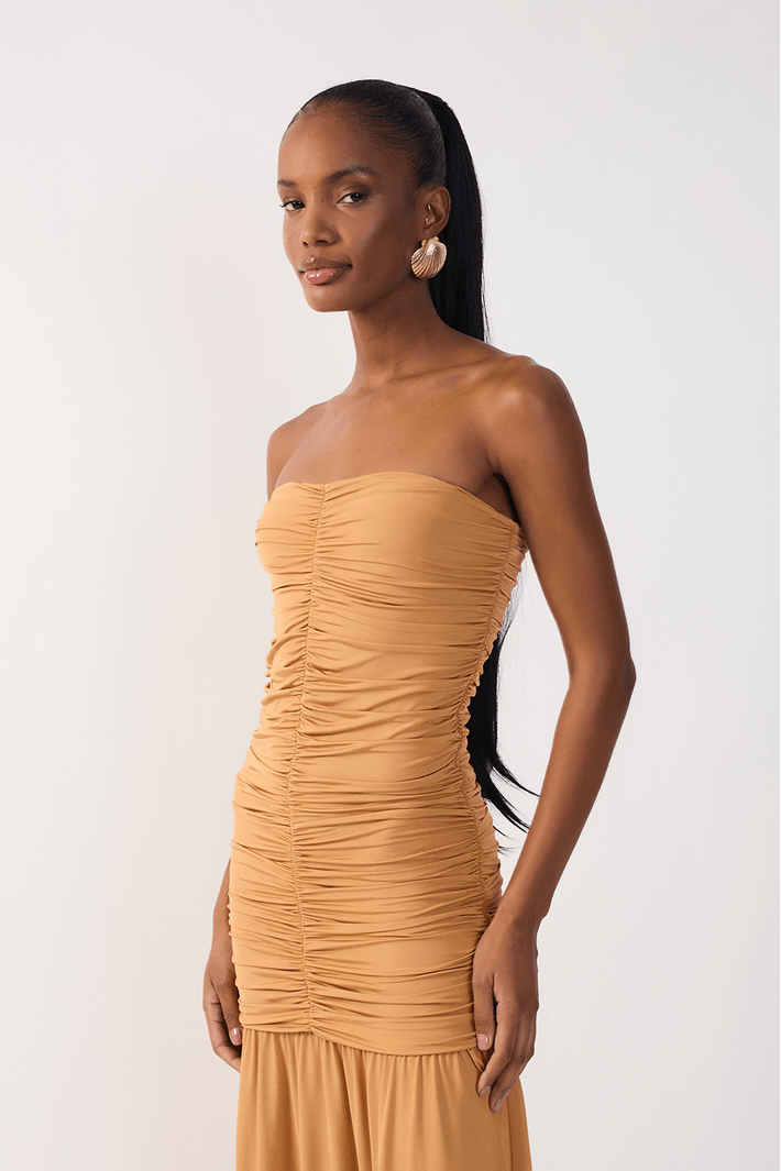 Vestido Sem Alça Franzido Jersey - 01.33.2838|2353