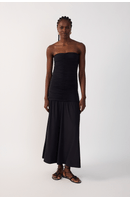 Vestido Sem Alça Franzido Jersey