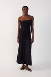 Vestido Sem Alça Franzido Jersey