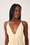 Vestido Crepe Metal  Decote