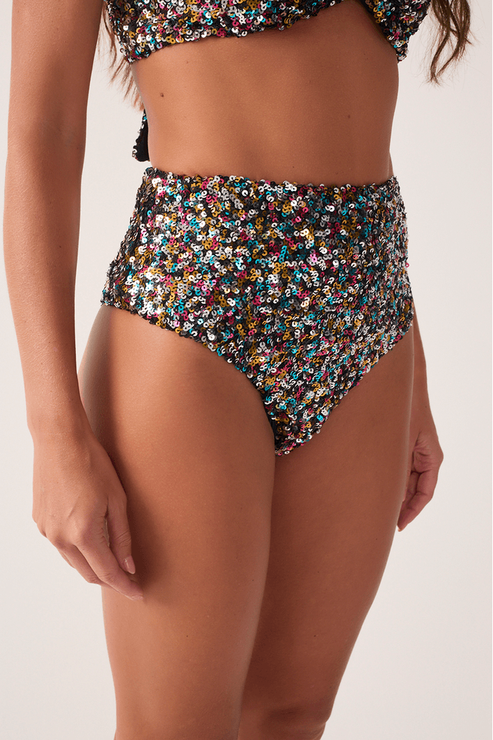 Conjunto Top E Hotpant  Paetê Color