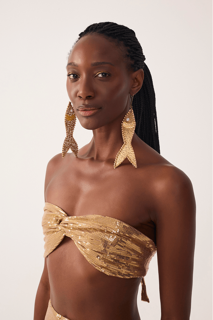 Conjunto Top E Hotpant Paetê