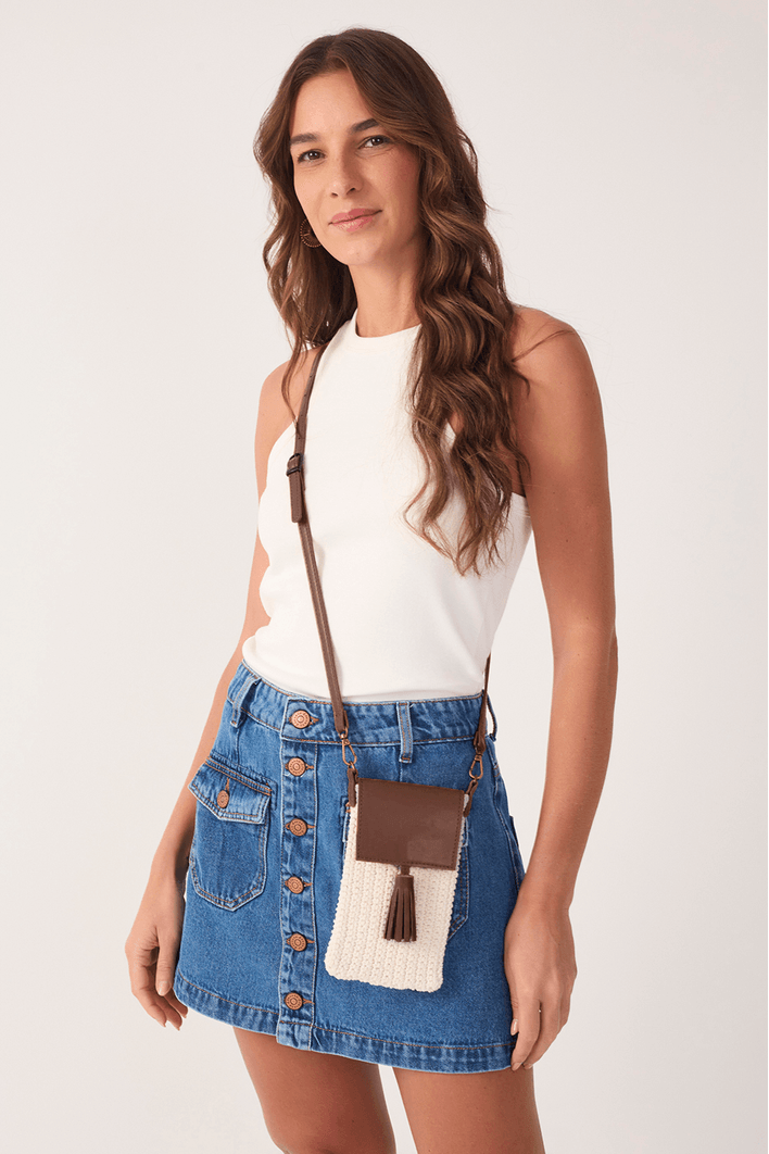 Bolsa Porta Celular Crochê