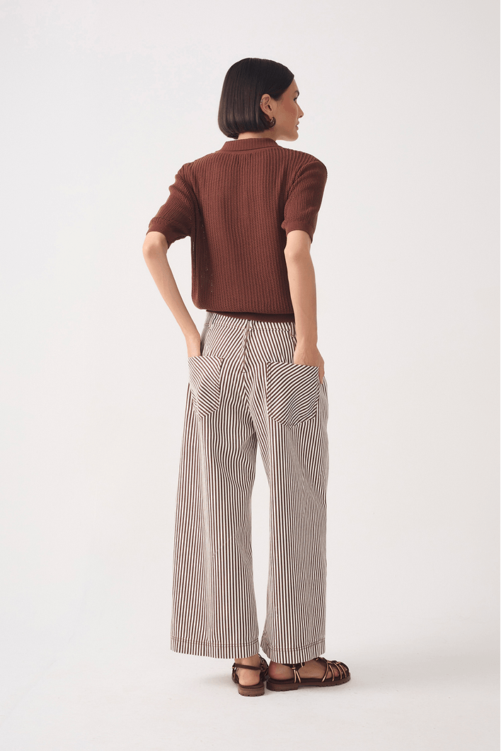 Calça Sarja Listras Terra