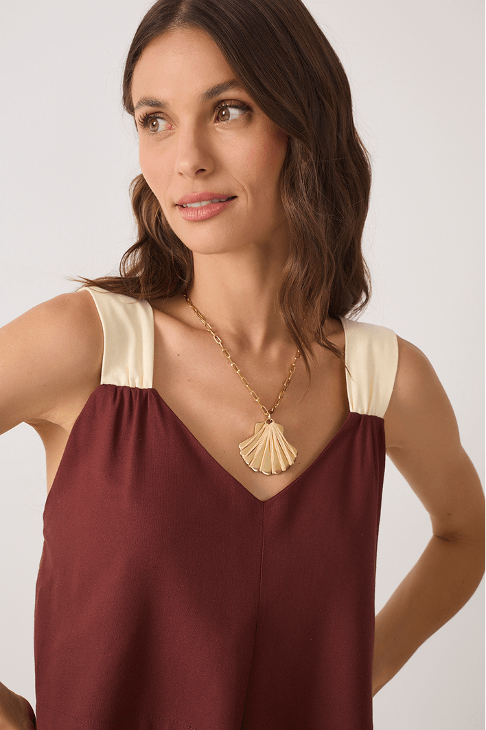 Blusa Linho Alça Franzida