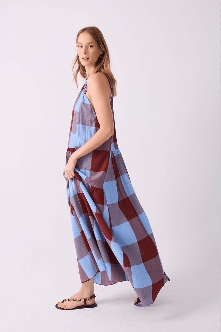 Vestido Cropped Xadrez Marias Deslocadas