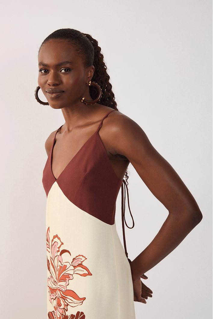 Vestido Cropped Linho Est Flor da Manhã