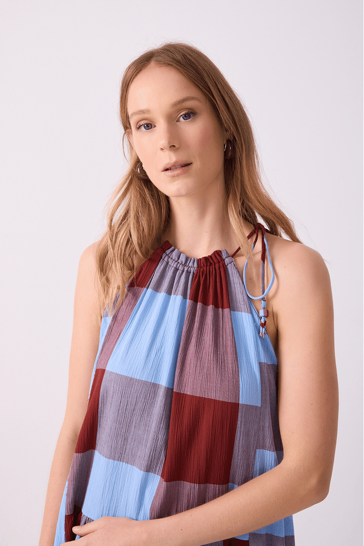 Vestido Cropped Xadrez Marias Deslocadas