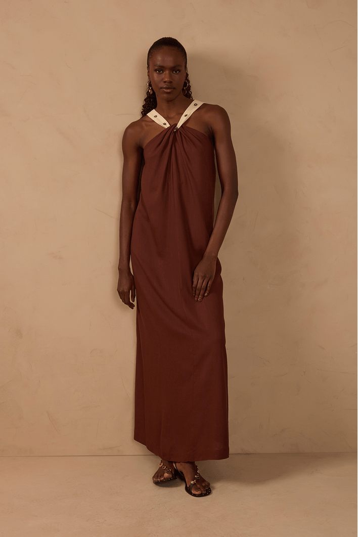 Vestido Cropped Alça Bordada