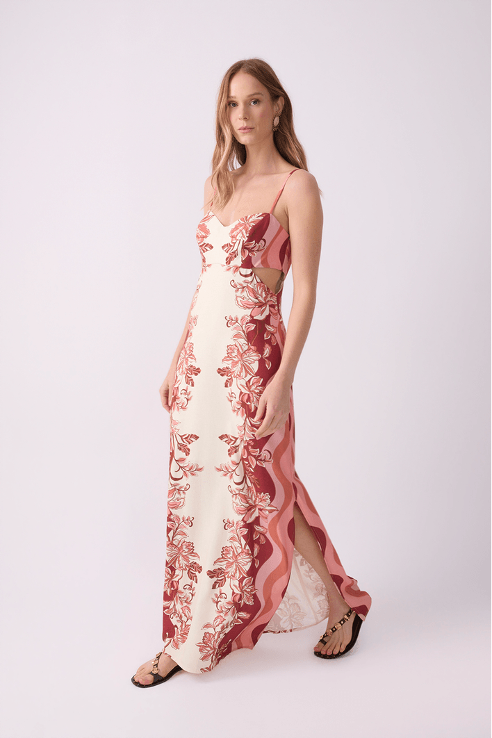 Vestido Cropped Linho Est Onda Floral