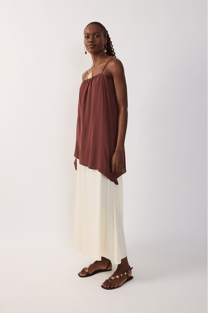 Vestido Cropped Crepe Sobreposição Bico