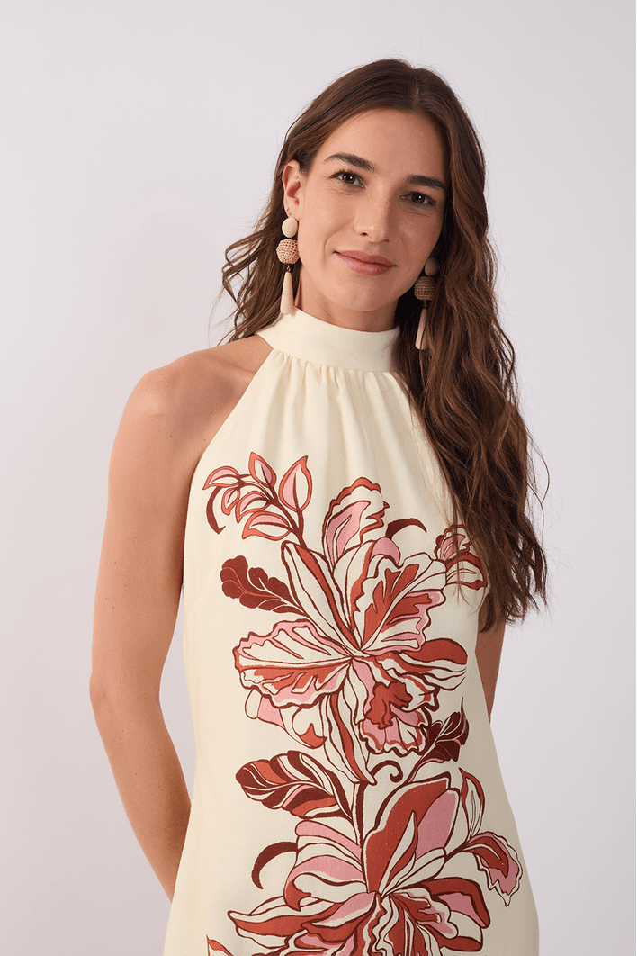 Vestido Linho Est Flor da Manhã