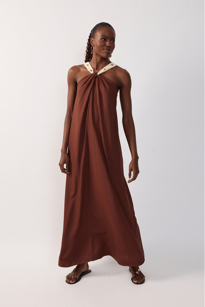 Vestido Cropped Alça Bordada