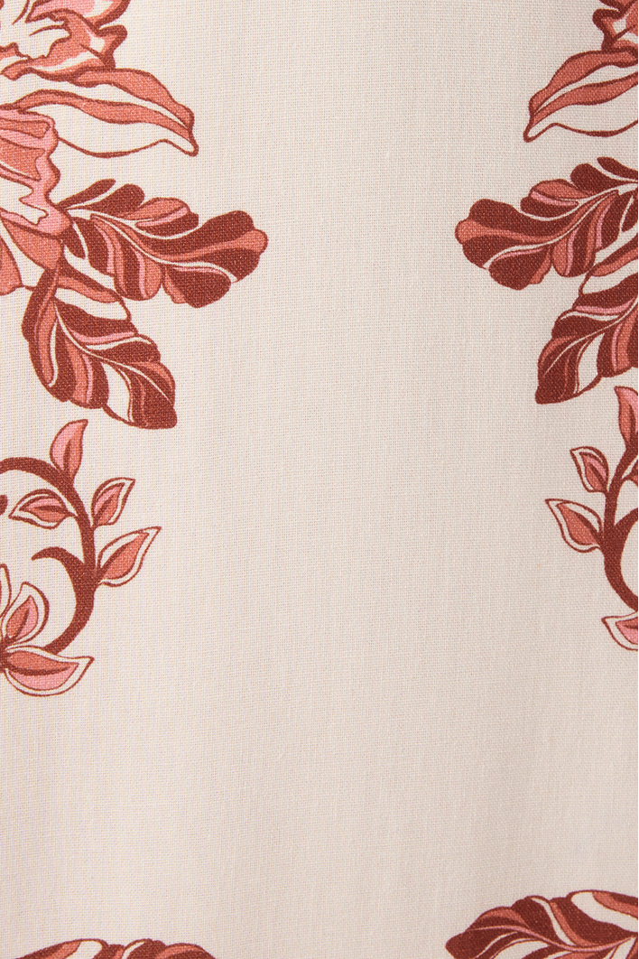 Vestido Cropped Linho Est Onda Floral