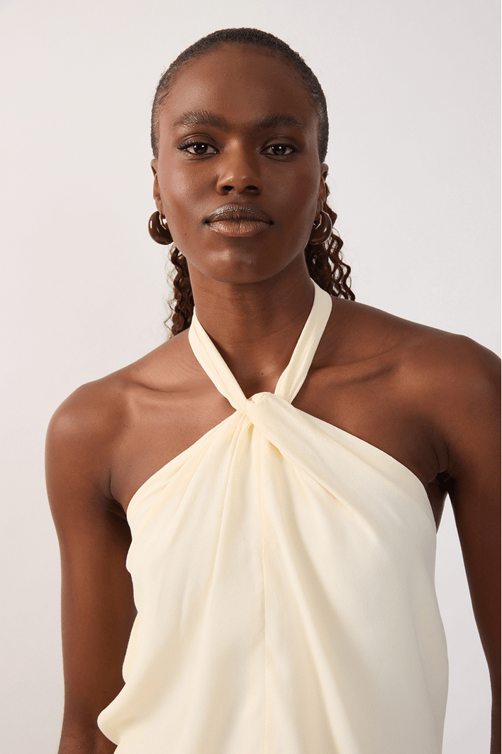 Blusa Crepe Amarração Pescoço