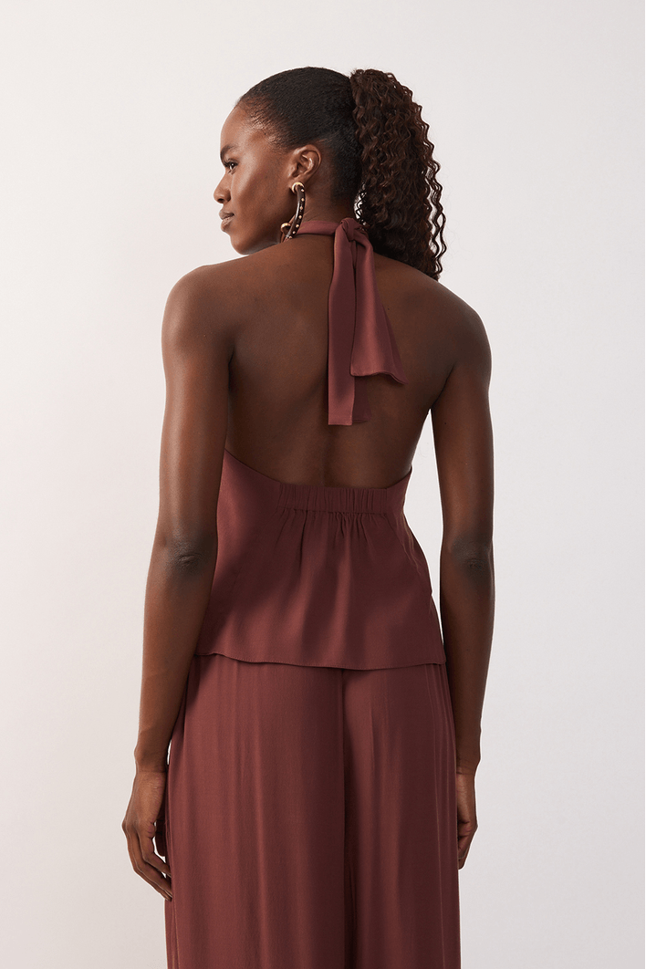 Blusa Crepe Amarração Pescoço