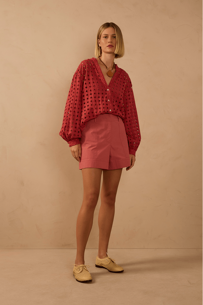 Short Algodão Bolso Aplicado