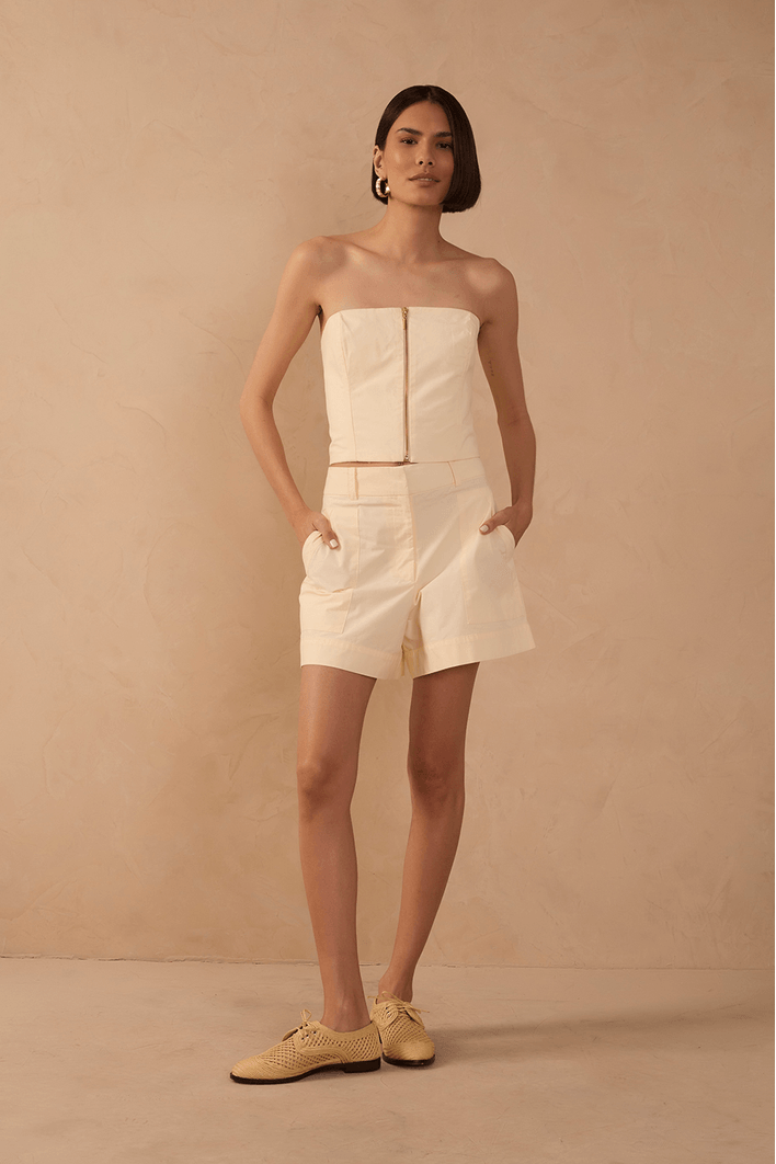 Short Algodão Bolso Aplicado