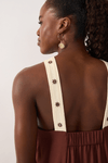 Vestido Cropped Alça Bordada