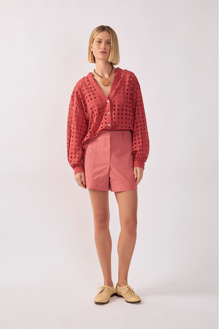 Short Algodão Bolso Aplicado