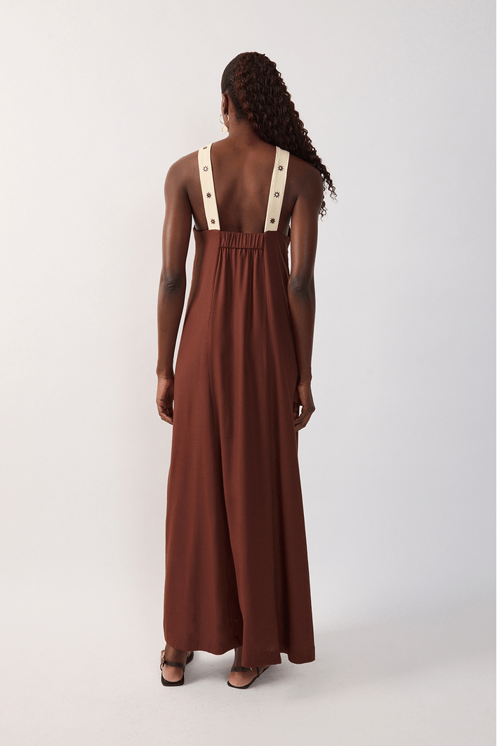 Vestido Cropped Alça Bordada