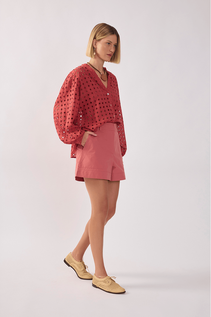 Short Algodão Bolso Aplicado