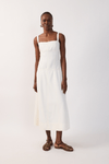 Vestido Sarja Decote Reto