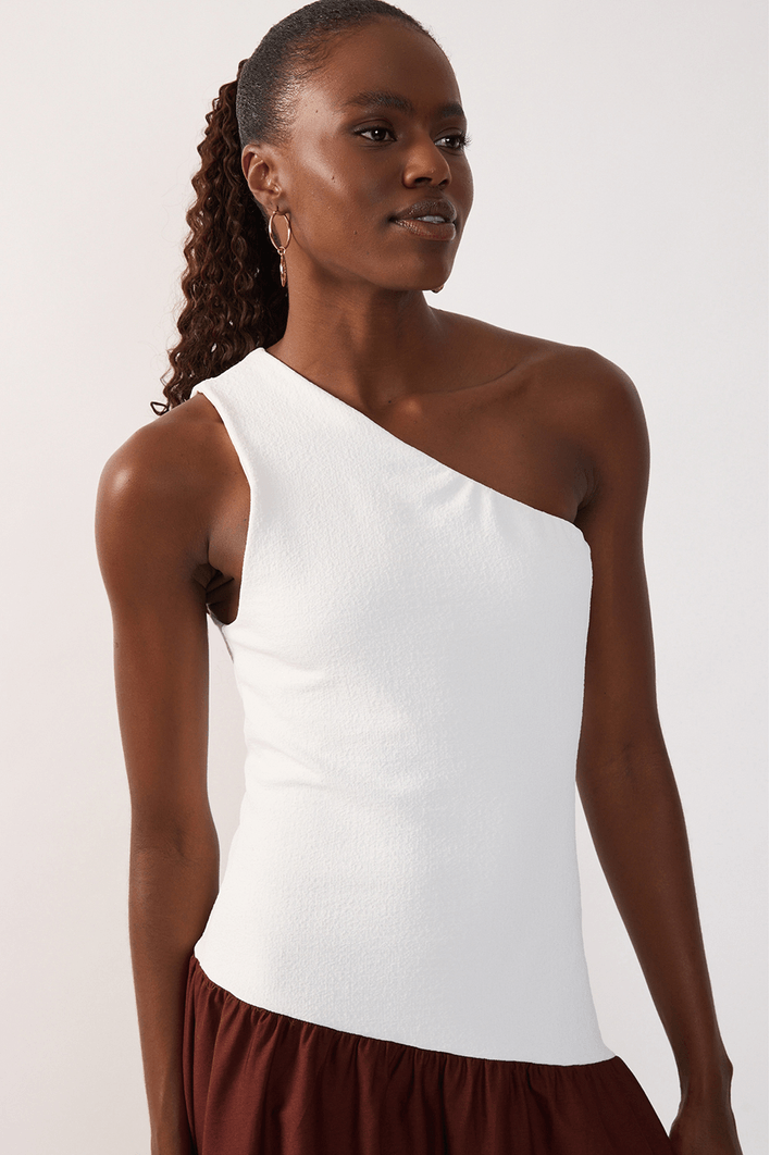 Vestido Ombro Só Malha Com Tecido