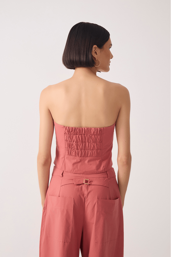 Top Algodão Zíper Frente