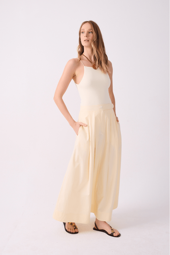 Saia Midi Algodão Alfaiataria