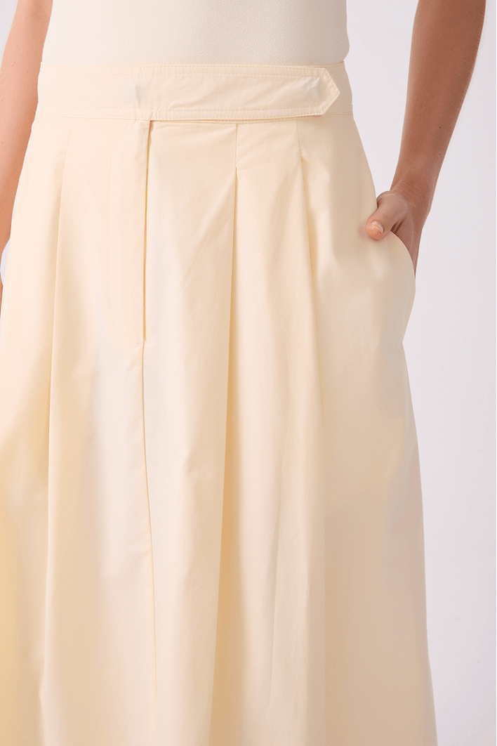 Saia Midi Algodão Alfaiataria