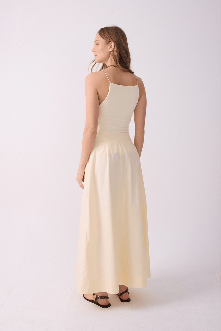 Saia Midi Algodão Alfaiataria