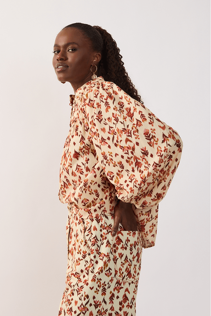 Camisa Bata Est Jardim Ikat