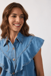 Blusa Jeans Babados