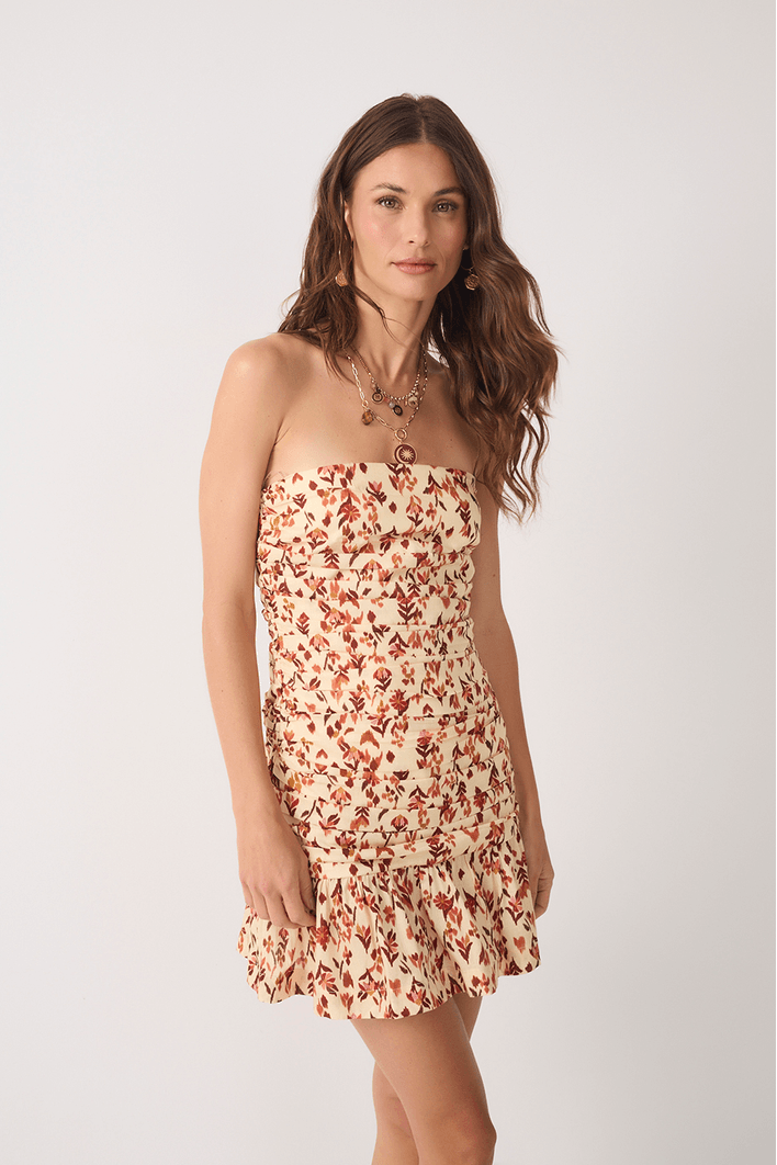 Vestido Drapeado Est Jardim Ikat