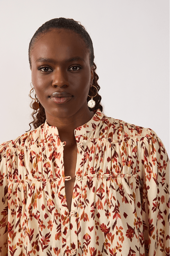 Camisa Bata Est Jardim Ikat