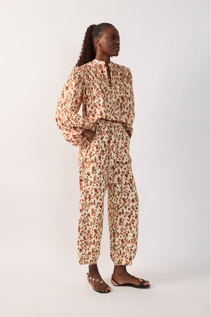 Calça Sarja Faixa Est Jardim Ikat