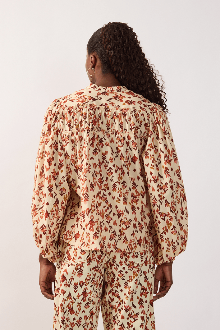 Camisa Bata Est Jardim Ikat