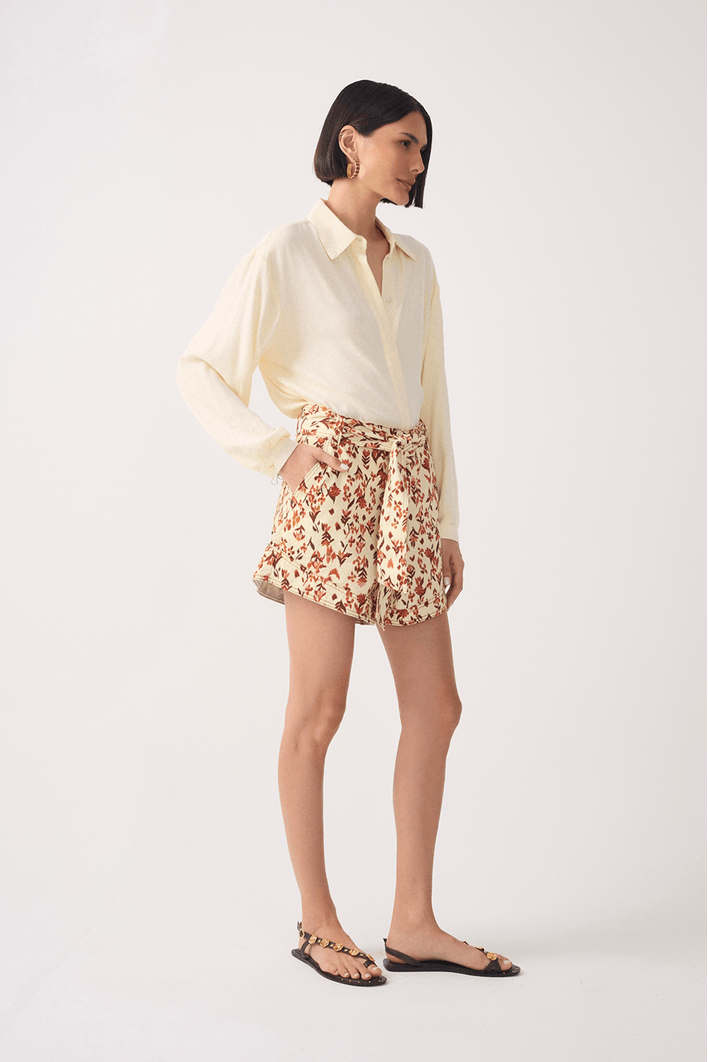 Short Sarja Faixa Est Jardim Ikat