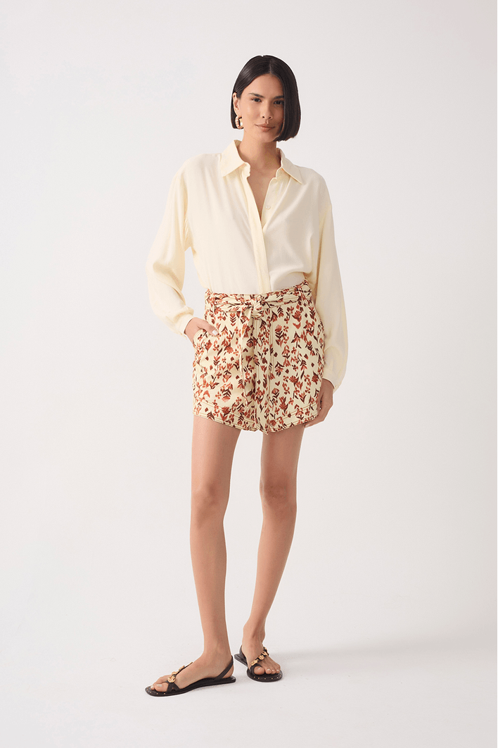 Short Sarja Faixa Est Jardim Ikat