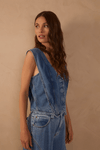 Colete Jeans Recortes