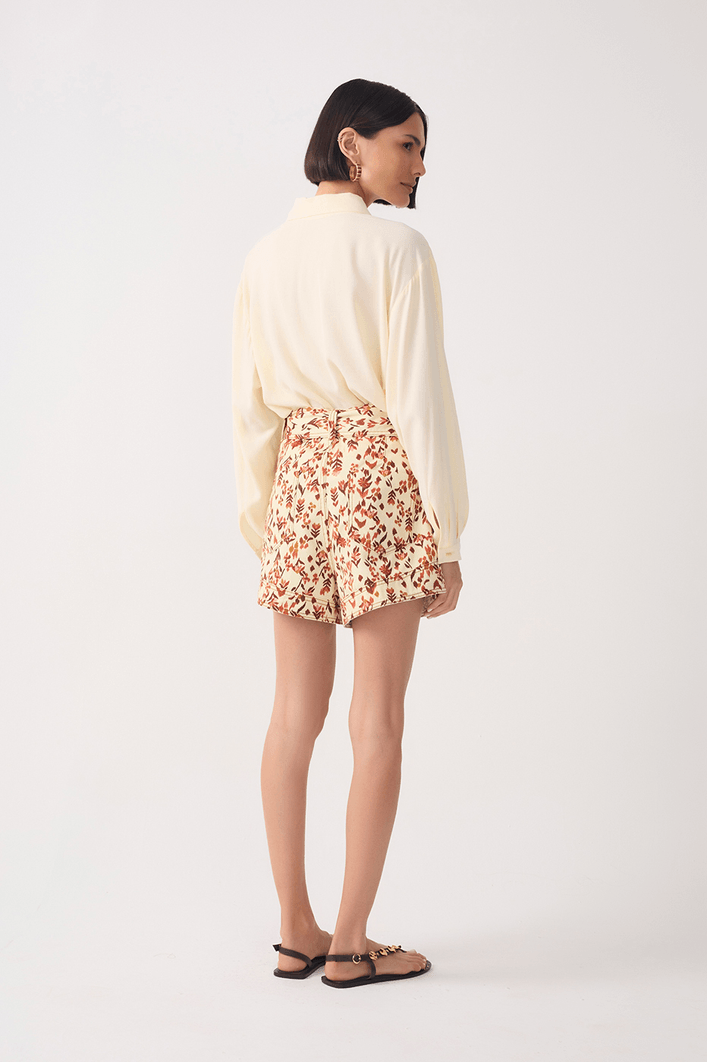 Short Sarja Faixa Est Jardim Ikat