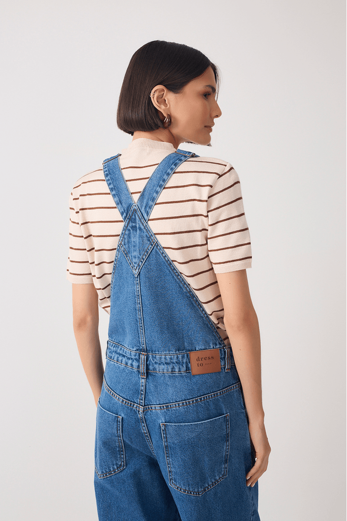 Jardineira Jeans Barrel Confort