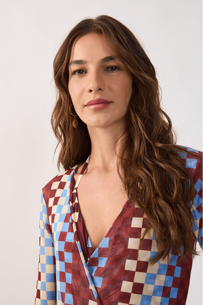 Vestido Amarração Tule Estampa Harmonia