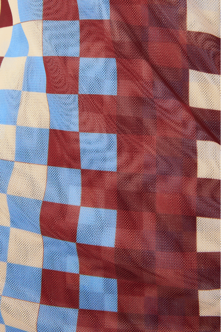 Vestido Amarração Tule Estampa Harmonia